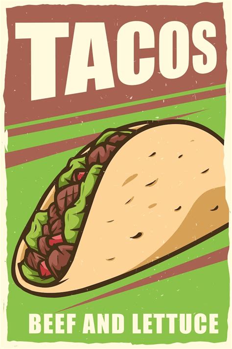 Tacos poster design for print | Premium Vector