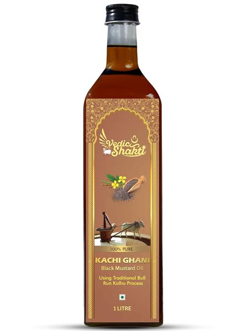 Vedic Shakti Black Mustard Oil Virgin Cold Pressed Kacchi Ghani Natural ...