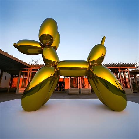 Balloon Dog 100cm Gold Fibreglass Indoor Sculpture