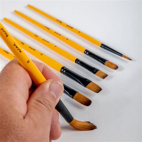 Acrylic Brushes Signature 6pc – Premium Taklon Brush Set for Artists ...