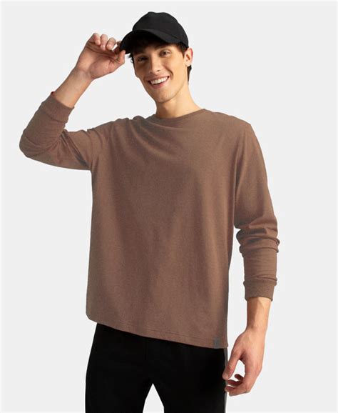 Buy Super Combed Cotton Rich Solid Round Neck Full Sleeve T-Shirt ...