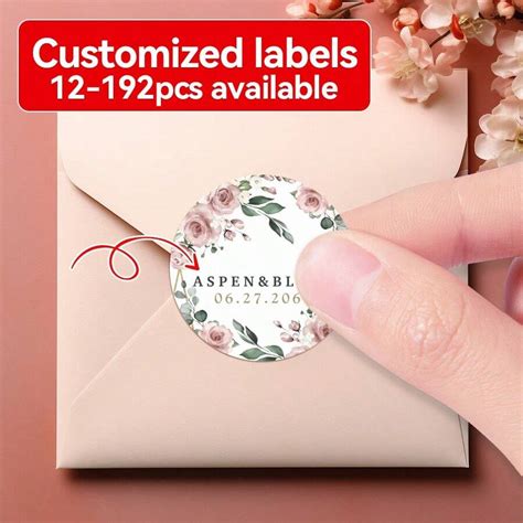 Elegant Floral Wedding Stickers - Personalized Labels With Names And ...