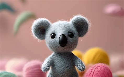 Download wallpaper 2560x1600 toy, koala, balls, knitting widescreen 16: ...