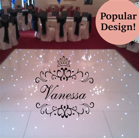 Dance Floor Welcome Balloon Sign Decal Custom Princess Crown Monogram ...