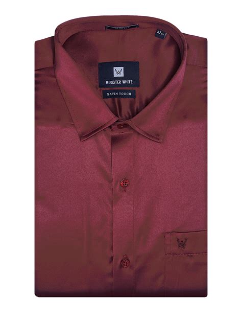 Men's Satin Slim Fit Maroon Shirt - Elegant & Stylish Online ...
