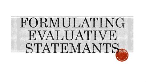 Image result for How to Write Evaluative Statements