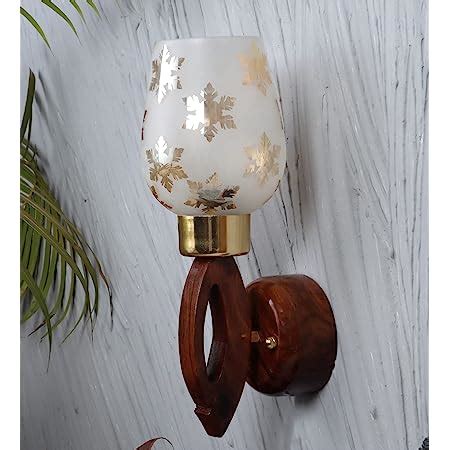 Buy Green House Handmade Sheesham Wood Wall Light/Lamp With Luster ...