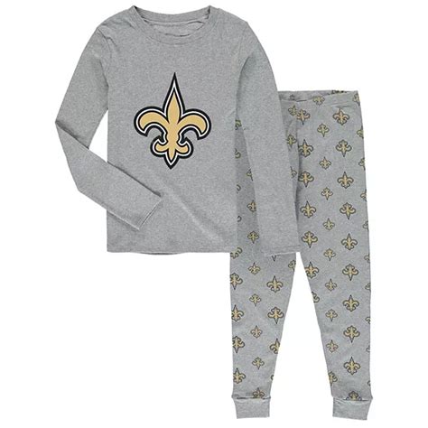 Preschool Heathered Gray New Orleans Saints Long Sleeve T-Shirt & Pants ...