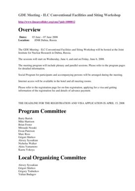Fillable Online Overview Local Organizing Committee Program Committee ...