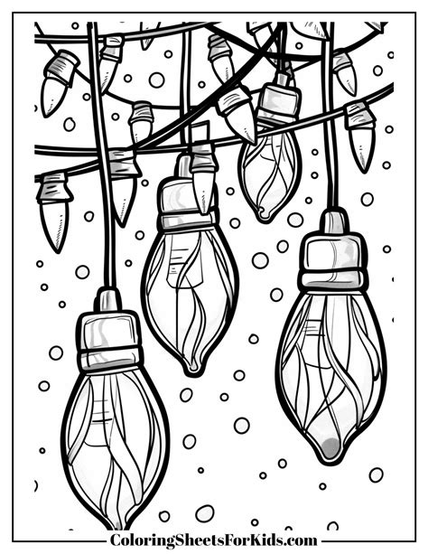 Christmas Lights Coloring Pages (Free Downloads) - Coloring Sheets For Kids