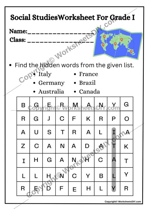 Third Grade Social Studies Worksheets