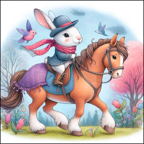 Solve HARE ON A HORSE jigsaw puzzle online with 600 pieces - genus of hares crossword clue