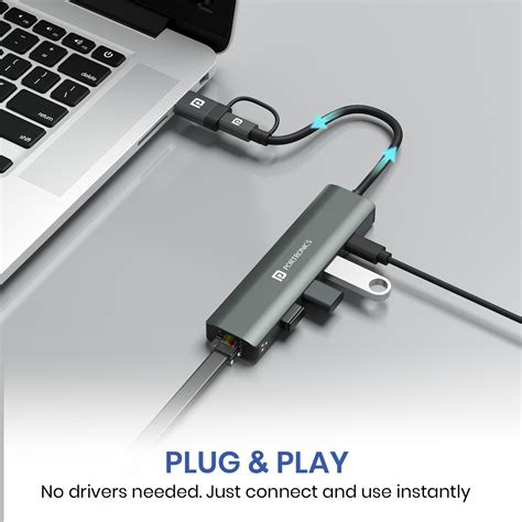Portronics Mport Edge,5 Ports Dual USB Hub Dock – Solutions World