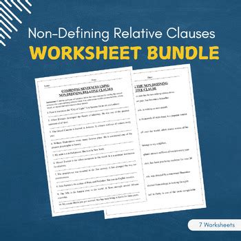 Defining and Non Defining Relative Clauses Worksheet 的图像结果