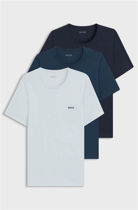 BOSS - Three-pack of underwear T-shirts in cotton - Blue