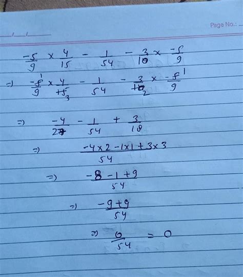 minus 5 by 9 into 4 by 15 minus 1 upon 54 minus 3 upon 10 into minus 5 ...