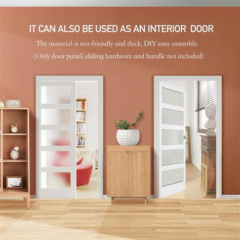 Buy SOLRIG Sliding Pocket Door 30 x 80 - 5 Lites Tempered Frosted Glass ...