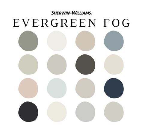 Sherwin Williams EVERGREEN FOG Color Palette - NISH