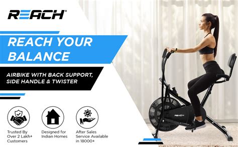 Reach AB-110 BHT Air Bike Exercise Cycle with Moving or Stationary ...