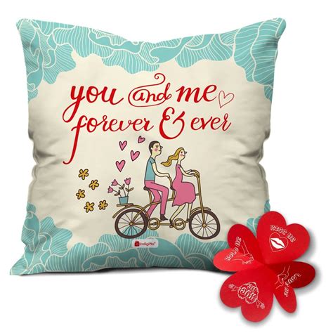 Indigifts Valentine Gifts Love Quote Satin Cushion Cover with Filler ...