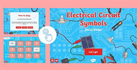 Electrical Circuit Symbols Pairs Matching Interactive Game