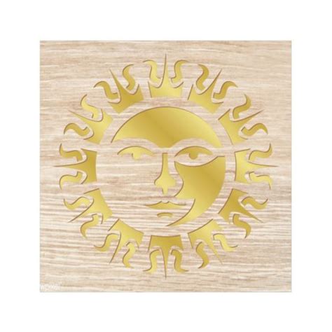 Sun Design Golden Acrylic Mirror Sheet and Pinewood Lasercut Wall Decor ...