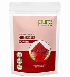 Pure Herbology Pure & Natural Hibiscus Flower Powder for Face Packs and ...