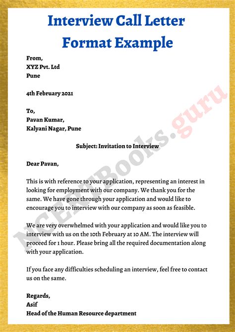Free Interview Call Letter Format, Samples | How to Write a Call Letter?