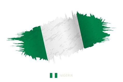 Painted brushstroke flag of Nigeria with waving effect. 33655988 Vector Art at Vecteezy