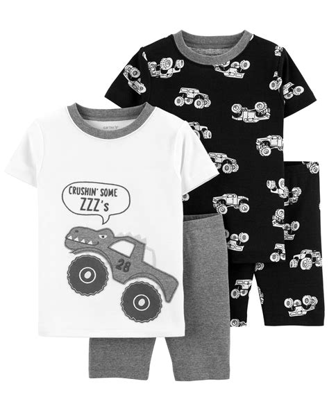 Toddler 4-Piece Monster Truck 100% Snug Fit Cotton Pajamas - Carter's ...