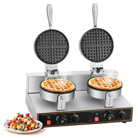 MATHOWAL 2400W Commercial Waffle Maker Double Waffle Irons Electric ...