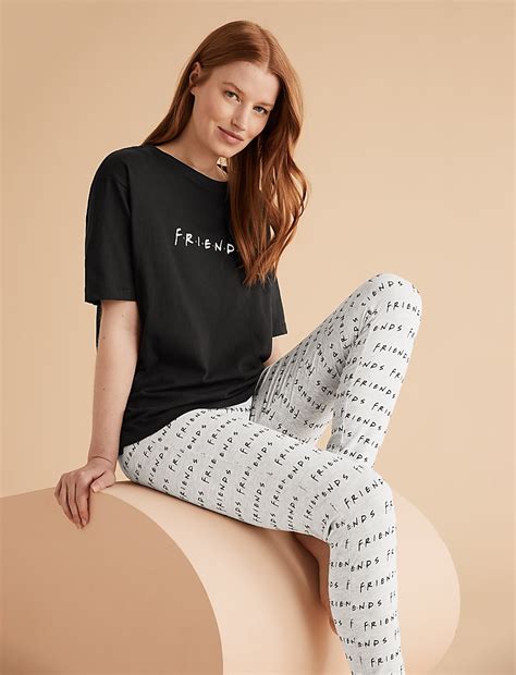 Buy Friends™ Cotton Legging Pyjama Set at Marks & Spencer
