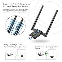 Wireless USB WiFi Adapter for PC: 1300Mbps WiFi USB, 802.11AC WiFi ...