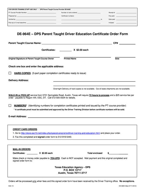 2012 Form TX DE-964 - Blank Fillable Template | Fill Out, Print ...