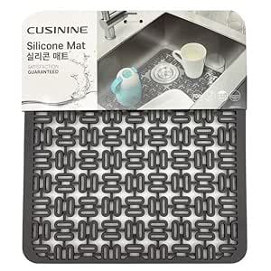 cusinine Silicone Sink Mat, Kitchen Sink Dish Drying Mat, Adjustable ...