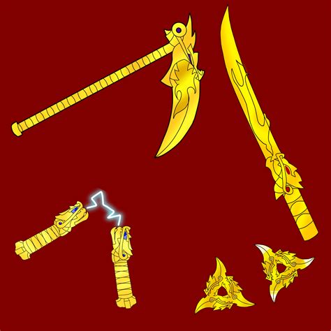 I drew all 4 golden weapons (Very Original I know) : r/Ninjago