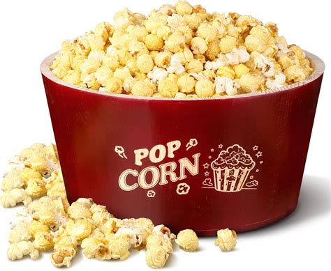Amazon.com | Yalikop Large Popcorn Bucket Reusable Wooden Popcorn Bowl ...