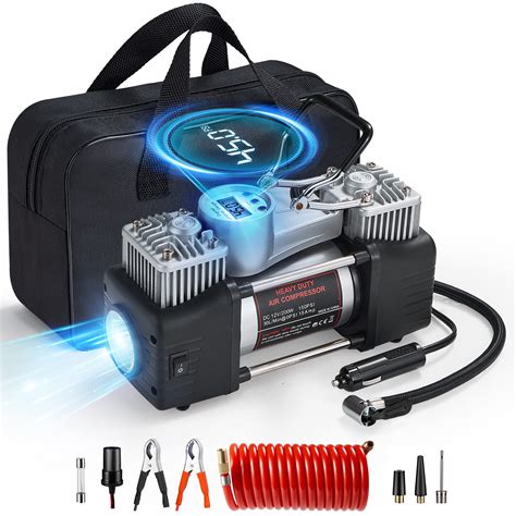 Buy OlarHike 12V Portable Air Compressor, 150PSI Dual Cylinder Metal ...