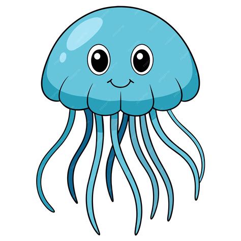 Premium Vector | Jellyfish vector clipart art illustration solid white ...