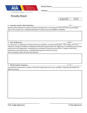 Fillable Online Penalty Sheet Fax Email Print - pdfFiller