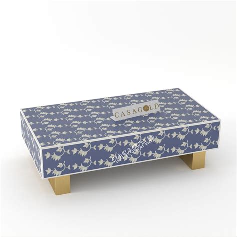 Luxom Inlay Rectangular Coffee Table - Overlay Floral