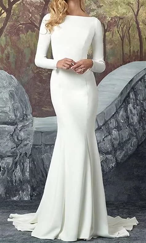Buy Yuxin High Neck Long Sleeves Wedding Dresses for Bride 2023 Lace ...