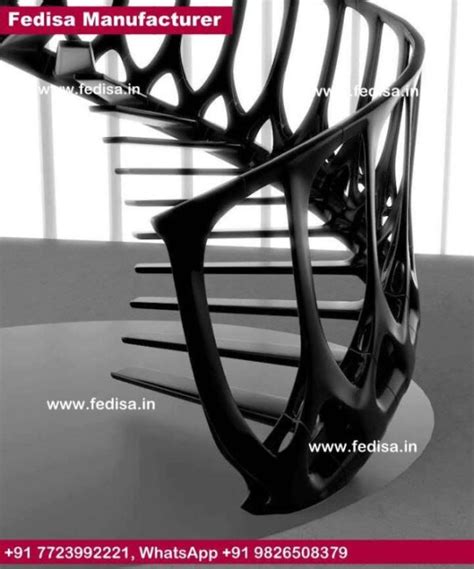 Metal Pipe Stair Railing Wooden Circular Staircase Modern Wood Banister ...