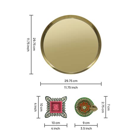 Multi-Color Diya Set with Thali for Decor and Pooja – Metalsmith