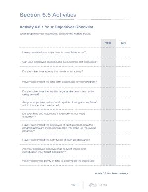 Fillable Online fundassist flinders edu 1 Your Objectives Checklist Fax ...