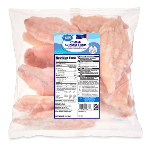 Great Value Frozen Catfish Skinless Fillets