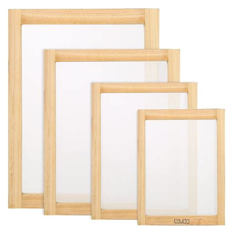 Caydo 4 Pieces 4 Size Wood Silk Screen Printing Frame with Mesh for ...