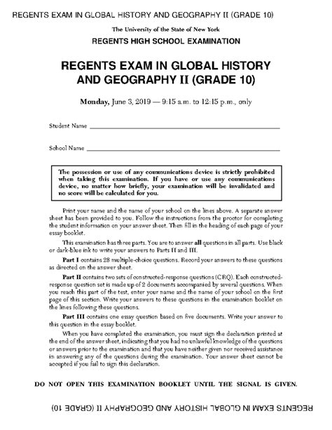 Regents exam fill in practice - REGENTS EXAM IN GLOBAL HISTORY AND ...