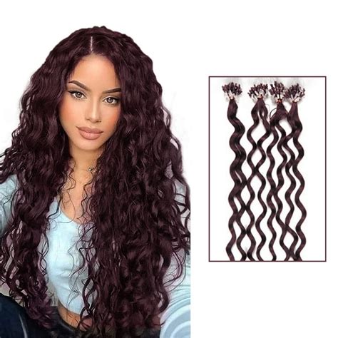 Micro Loop Curly Hair Extensions #99J , Buy Micro Loop Curly Hair ...