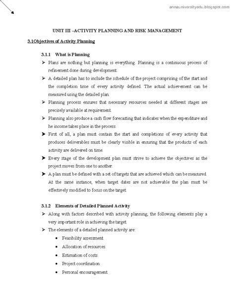 Unit-3 Software Project Management - UNIT III –ACTIVITY PLANNING AND ...